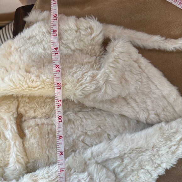 Vintage Wilson Leather tan suede Penny Lane coat with shearling trim Large - Picture 9 of 12